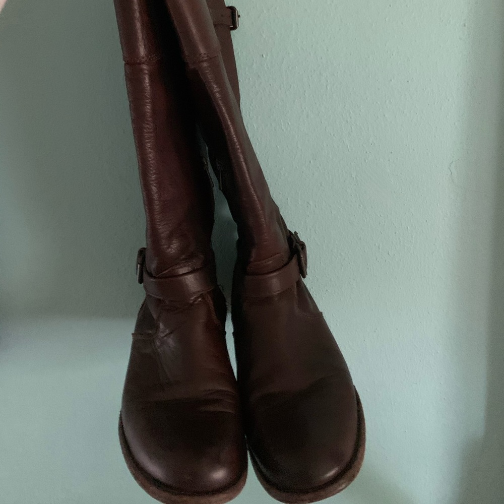 Frye Phillip Riding Dark Brown Leather Boots